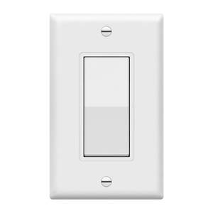 lot 2341 image: ENERLITES Decorator Paddle Light Switch with Wall Plates, Wall Decor Switch, Single Pole, 3 Wire, Grounding Screw, Residential Grade, 15A 120V277V, UL Listed, White