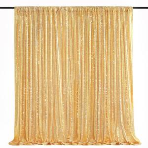 lot 2347 image: QueenDream Gold Sequin Backdrop Curtain Party Decorations 10ft x 10ft Glitter Background Sequin Fabric for Wedding Birthday Ceremony