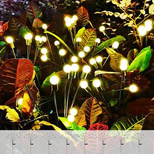 lot 2363 image: ANTQUE (8 Pack 48 LED Firefly Light, New Upgraded Swaying Starburst Solar Garden Lights, Vibrant Garden Lights Waterproof Solar Outdoor, Yard Patio Pathway Decoration