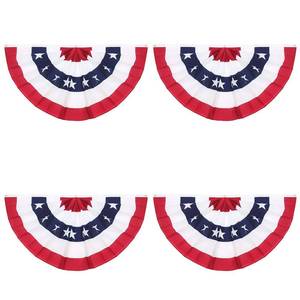 lot 2390 image: American Pleated Fan Flag,3 X1.5 Ft USA Patriotic Flag Bunting Half Fan Banner Decoration IndoorOutdoor (4pcs)