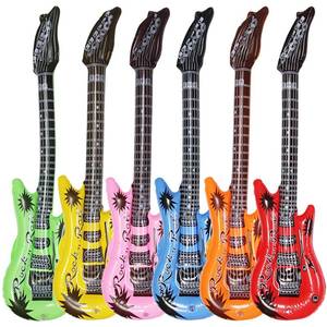 lot 2397 image: Dr.dudu Inflatable Guitar, Waterproof Assorted Colors Party Decoration (6pack)