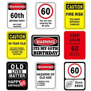 lot 2406 image: WERNNSAI 60th Birthday Decorations - 9 PCs 60 Years Funny Signs 60s Decorations, 60th Party Yard Garden Banner Table Centerpieces Door Wall Windows Signs Picture Props for Men Women, Happy Bday Old Decor