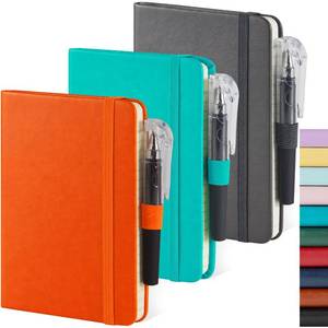 lot 2407 image: NIRMIRO 3 Pack Pocket Notebook Notepad with Pen, Mini Small Journal Notebook 3.7 x 5.7 for Women Writing, 408 Pages, Grey Orange Emerald