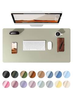 lot 2409 image: YSAGi Leather Desk Protector, Office Mat, Large Mouse Mat, Non-Slip PU Leather Blotter, Laptop Desk, Waterproof Writing Pad for Office and Home (Sage Green, 23.6 x 13.8)