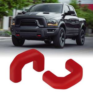 lot 2418 image: TECHPICCO Tow Hook Covers for RAM 1500 Classic 2009-2025 Warlock & Rebel, U-Shape Tow Hooks Compatible with RAM 1500 Rebel & Warlock Accessories Red (Not Fit for J-Shape Tow Hooks)