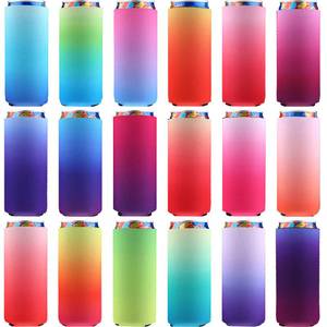 lot 2427 image: Boao 18 Pieces Slim Can Cooler Sleeves Neoprene Slim Cooler Insulated Drink Can Sleeves Holder Skinny Beer Coffee Cup Sleeve Reusable Cup Cover(Gradient,12 oz)