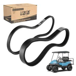lot 2431 image: 10L0L Golf cart Clutch Drive Belt& Starter Generator Belt Kit for Club Car DS 1992-UP, Precedent 2004-UP with FE290 and FE350 Motors,OHV Kawasaki Engine Gas Models��OEM # 101916701��1016203