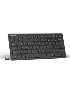 lot 2433 image: TECKNET 2.4G Wireless Keyboard - Mini Compact Keyboard with Media Hotkeys, 12-Month Battery Life, Compatible with PC, Desktop, Laptop, Smart TV - Black