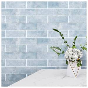 lot 9208 image: Tilingview 30 PCS Peel and Stick Backsplash Tile for KitchenBathroomLiving Room, 3x 9 Self-Adhesive Subway Tile for Backsplash, Imitation Glazed TilesHandmade Tiles (Matte Pastel Blue)