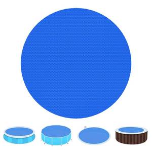 lot 9217 image: Solar Pool Cover, 8 FT Round Solar Blanket, Circle Floating Thermal Insulation Pool Bubble Covers for Inground Above Ground Swimming Pools, Inflatable Hot Tub and Spa