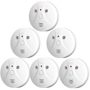 lot 9220 image: 6 Pack Combination Smoke and Carbon Monoxide Detector Battery Operated, Travel Portable Photoelectric Fire&Co Alarm for Home, Kitchen