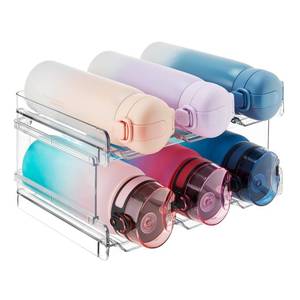 lot 9231 image: Lifewit Stackable Water Bottle Organizer for Cabinet, Kitchen Pantry Organization and Storage, Plastic Fridge Wine Racks, Tumbler Travel Cup Holder, 2Pack, Hold 6 Bottles