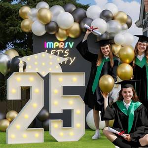 lot 9770 image: Graduation Decorations Class of 2025, 4FT Marquee Numbers 25 for Graduation Decorations, 2025 Numbers for Graduation Kindergarten Preschool High School