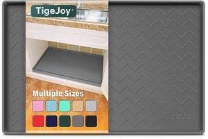 lot 9775 image: TigeJoy Waterproof Under Sink Mat 31 x 22, Shelf Liner Protector in Kitchen and Bathroom, Silicone Cabinet Liners for Organizers and Storage, Fit as Drawer Mats or Drip Tray