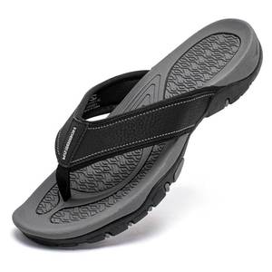 lot 10316 image: GUBARUN Mens Sport Flip Flops Comfort Casual Thong Sandals Outdoor81Grey Black12