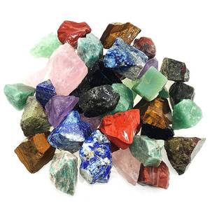 lot 10327 image: UFEEL 3 LB Bulk Rough Stone Mix Large 1 Natural Raw Crystals for Tumbling Cabbing Polishing Wire Wrapping