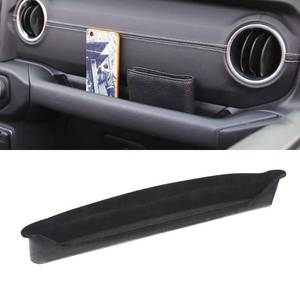 lot 10354 image: Savadicar JL GrabTray Passenger Storage Tray Organizer Grab Handle Accessory Box for 2018-2023 Jeep Wrangler JL JLU & Gladiator JT, Add Microfibers, Interior Accessories, Black