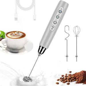 lot 10358 image: BSRGMS Milk Frother Handheld for Coffee, Electric Whisk 3 Speed Adjustable, Drink Mixer with Stainless 3 Whisks, Rechargeable Hand Frother Wand, Foam Maker for Latte Cappuccino Matcha Egg Silver