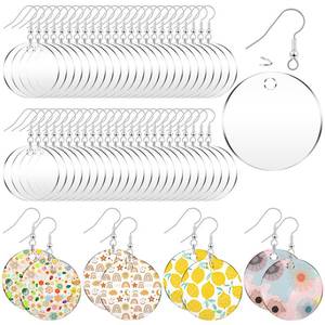 lot 10364 image: Loetere 168 Pieces Acrylic Earrings Blanks DIY Earrings Making Kit Includes Transparent Round Clear Acrylic Blanks Pendants Hooks and Open Jump Rings for Vinyl DIY Crafts