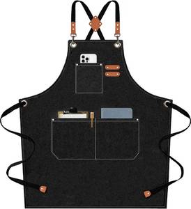 lot 10368 image: AFUN Chef Aprons for Men Women with Large Pockets, Cotton Canvas Cross Back Heavy Duty Adjustable Work Apron, Size M to XXL (Black)