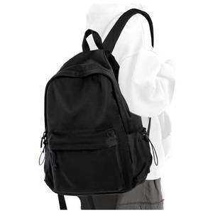 lot 10377 image: Black School Backpack for Girls Women Waterproof High School Book Bag Cute Backpack for Men Teens Boys, Lightweight Simple Middle School Back Pack Daypack