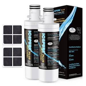 lot 10384 image: ICEPURE PLUS ADQ747935 NSF 53&42 Certified Replacement for LG LT1000P MDJ64844601, Kenmore Elite 9980, LT1000PC ADQ74793501 LT1000 RWF4700A RWF4700AB Refrigerator Water and LT120F Air Filter,2Combo