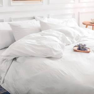 lot 10391 image: NEXHOME PRO Cotton Duvet Cover Queen Size White, Organic Natural Linen Feel 100% Washed Cotton 3 Pieces Bedding Set with Zipper Closure & Corner Ties, Breathable(No Comforter)
