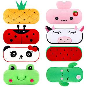 lot 10392 image: Chivertion 16 Pcs Cute Cartoon Pencil Cases Bulk Zipper Animal and Fruit Plush Pencil Pouch Boxes Japanses Kawaii Stationery Bag