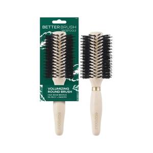 lot 10403 image: EcoTools Volumizing Round Hairbrush, Achieve Full Blow Out, Heat Resistant For Easy Blow Drying, Vegan Bristles Tame Frizz & Smooth Hair, Made With Renewable Bamboo, Cruelty-Free, 1 Count