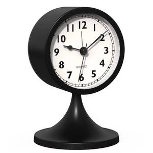 lot 10415 image: AYRELY� 3 Cute Analog Alarm Clock,Small Retro Table Clock Battery Operated,Slient Metal Desk Clock with Light for Living Room Decor,Bedroom,Bedside,Shelf (Black)