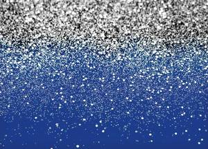 lot 10417 image: LYCGS 7x5ft Blue and Silver Backdrop Birthday Silver Spots Bokeh Wedding Prom Graduation Photography Background X-79