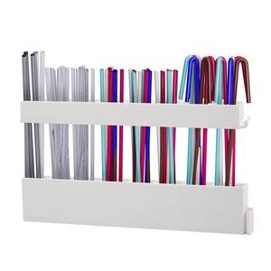 lot 10433 image: Straw Holder Straw Organizer Reusable Straw Holder Storage for Drinking Straws Cabinet Door Mounted (White)