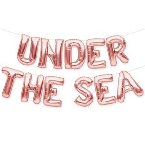 lot 10454 image: PartyForever UNDER THE SEA Balloons Banner Rose Gold Birthday Party Decorations Sign