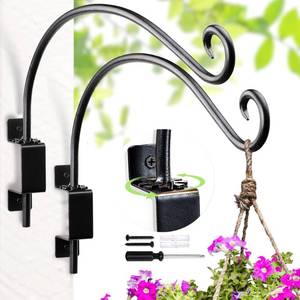 lot 10455 image: Lifyzoon Swivel Bird Feeder Hanger Hook Swivel Hanging Plant Bracket Outdoor - Wall Mount Hanging Hook for Bird Feeder 12Inch 2Packs