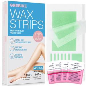 lot 10464 image: GREBIKE 45PCS Wax Strips for Hair Removal