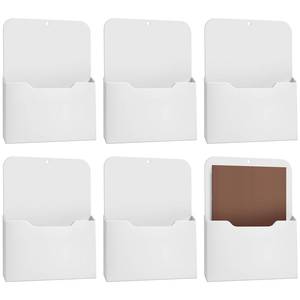 lot 11658 image: Epakh 6 Pack Magnetic File Holder Back to School Supplies Magnetic Paper Organizer Wall Mounted Mail Magazine Storage Pockets for Refrigerator, Whiteboard, Office, Classroom(White)