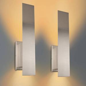lot 11695 image: Edwarmlux Indoor Wall Sconces, Modern Wall Lights, Up and Down Wall Mount Light, Dimmable Hardwired Wall Light for Bedroom, Living Room, Hallway, GU10 Bulbs Excluded, 2 Pack (Brushed Nickel)