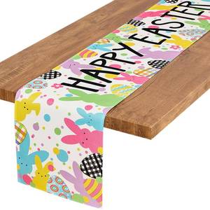 lot 2472 image: Letjolt Happy Easter Table Runner 72 Inches Rabbit Bunny Pattern Table Runner Easter Egg Table Decoration