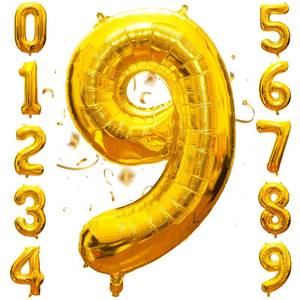 lot 2477 image: Gold Number 9 Balloons, Giant Jumbo 40 Inch Birthday Number Balloons, 9 Birthday Party Decorations Foil Mylar Balloons for Boys Girls