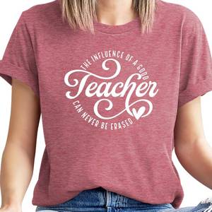 lot 2497 image: WEITUN Womens Kindergarten Teacher Shirt, Cute Graphic Tee Pink