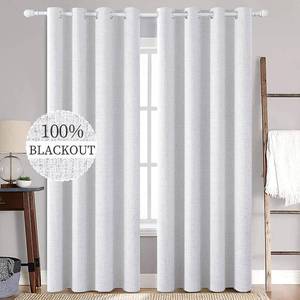 lot 5611 image: MIULEE White Blackout Curtains Linen Textured for Bedroom Nursery Thermal Insulated Room Darkening Grommet CurtainsDrapes for Living Room Decoration 52x84 Inch Grayish White 2 Panels