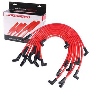 lot 5616 image: JDMSPEED New Red 10.5mm Racing Spark Plug Wires Set Replacement for Ford 5.0L 5.8L, SB SBF 302