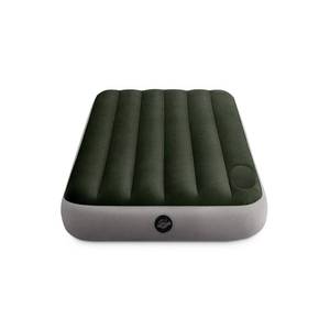 lot 5618 image: Intex 64761E Dura-Beam Standard Downy Air Mattress Fiber-Tech �� Twin Size �� Built-in Foot Pump �� 10in Bed Height �� 300lb Weight Capacity