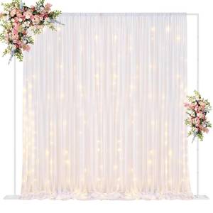 lot 5633 image: Fomcet 10FT x 10FT Backdrop Stand Heavy Duty with Base, White Portable Adjustable Pipe and Drape Backdrop Stand Kit, Square Metal Arch Party Frame for Wedding Birthday Parties Banquet Decorations