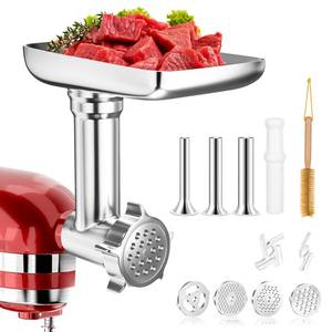 lot 5637 image: Stainless Steel Food Grinder Attachments for KitchenAid Stand Mixers and Cuisinart Stand Mixers SM-50. Meat Grinders, Sausage Stuffer, Food Processor. Durable Perfect Attachments for Kitchen aid Mixer
