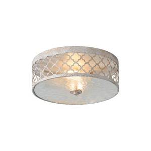 lot 5651 image: HANASS Flush Mount Ceiling Light, 12-inch Ceiling Light Fixtures Metal Cage Drum Shade, 2-Light Kitchen Light Fixtures, Rustic Antique White Style Ceiling Light, MX100029