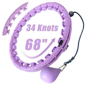 lot 5661 image: OurStarry 32 Knots Weighted Workout Hoop Plus Size, Smart Waist Exercise Hoop for Adults Weight Loss (32Links Purple)