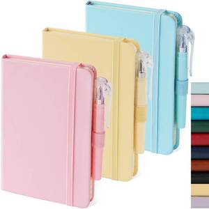 lot 6006 image: NIRMIRO Small Notebook Journal with Pen, Mini Pocket Notepad for Women, Small Pocket Size Note pads for Note Taking, Pink, Yellow, Sky Blue Note Book