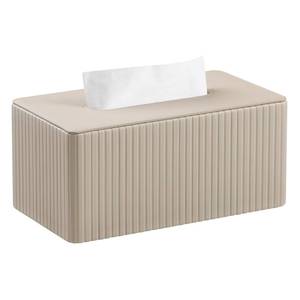 lot 6012 image: MEIBOOCH Tissue Box Cover Stylish PU Leather Rectangular Tissue Box Holder with Magnetic Bottom Tissue Cover for 120 Count (3-Ply)  160 Count (2-Ply) Tissues (Beige Stria)