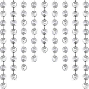 lot 6028 image: Jishi 33ft Crystal Garland Strands, Hanging Crystal Beads Strings for Decoration for Chandeliers, Wedding Party Centerpieces, Christmas Tree Ornaments, Clear Acrylic Plastic Diamond Prism Beaded Chain